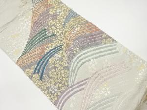 波に梅模様織出し袋帯